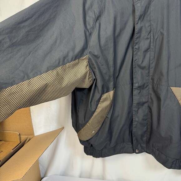 Footjoy Dryjoy Windbreaker Jacket Mens Large Black/Houndstooth - Picture 2 of 11